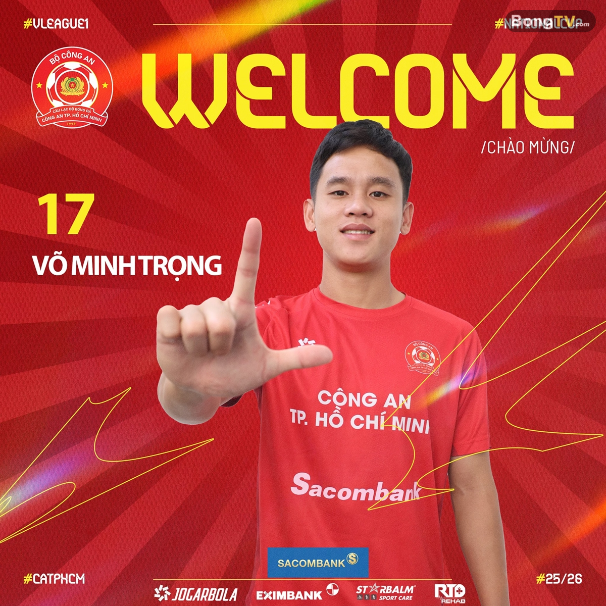 CLB Công an Thành phố Hồ Chí Minh công bố bản hợp đồng Võ Minh Trọng.