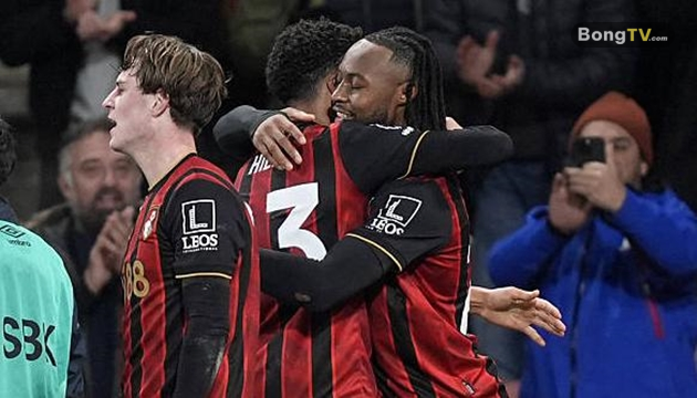 Antoine Semenyo ghi bàn giúp Bournemouth đánh bại Tottenham Hotspur.