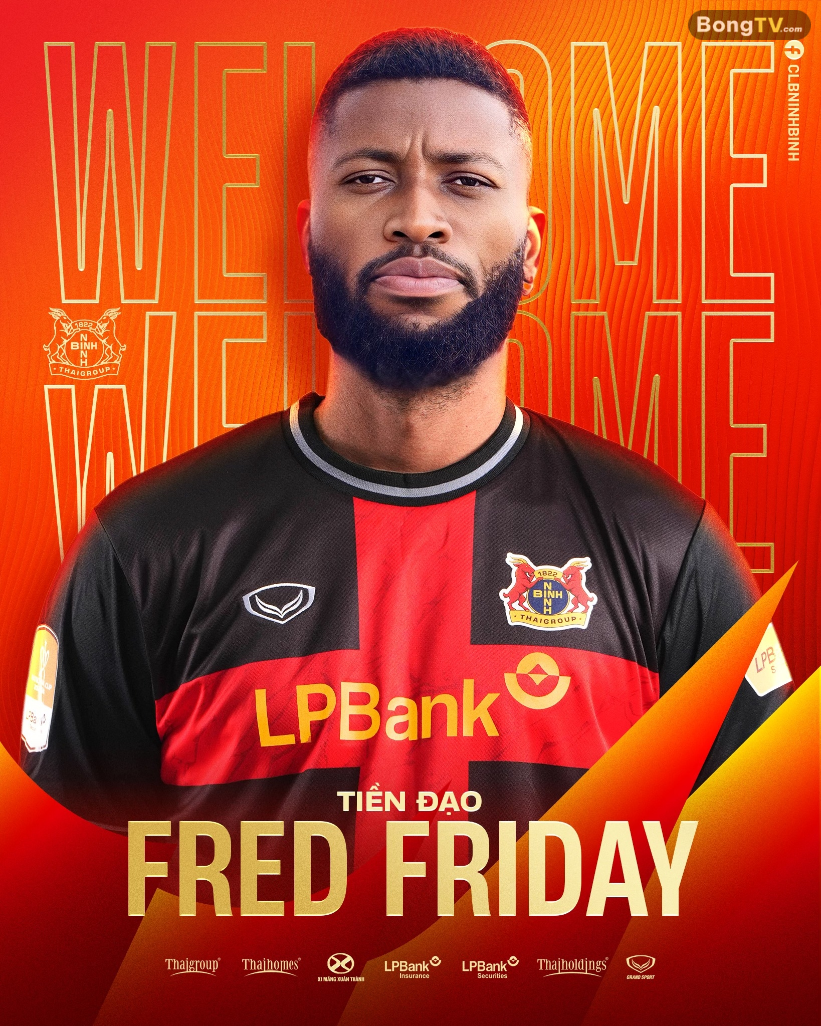 Ninh Bình FC kích hoạt "bom tấn" Fred Friday. Ảnh: Ninh Bình FC.