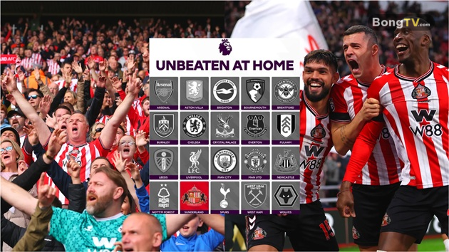 Sunderland là đội duy nhất bất bại ở sân nhà Ngoại hạng Anh mùa này.